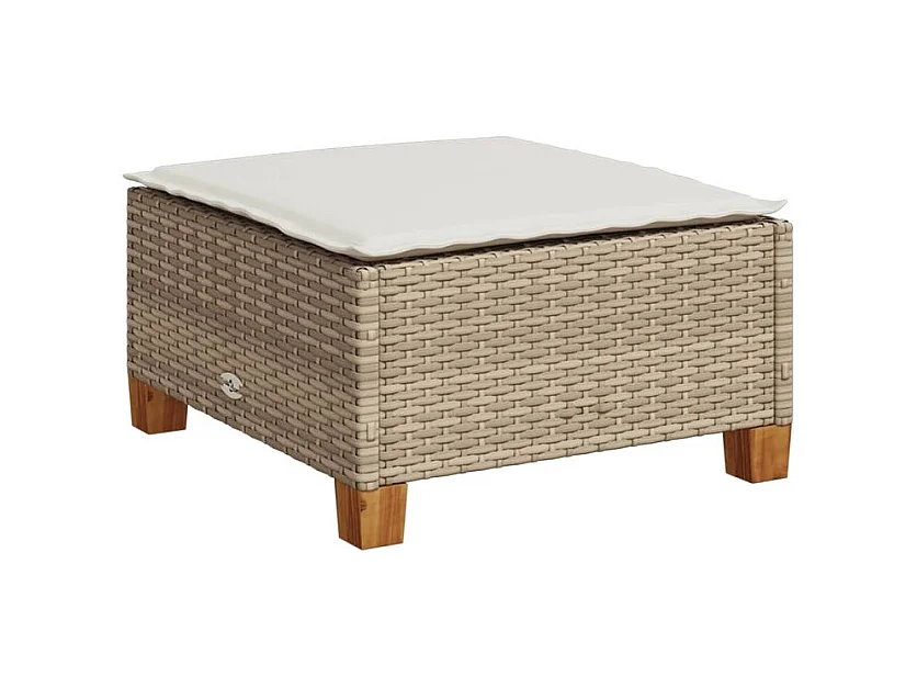 Salon de jardin avec coussins 5 pcs beige résine tressée