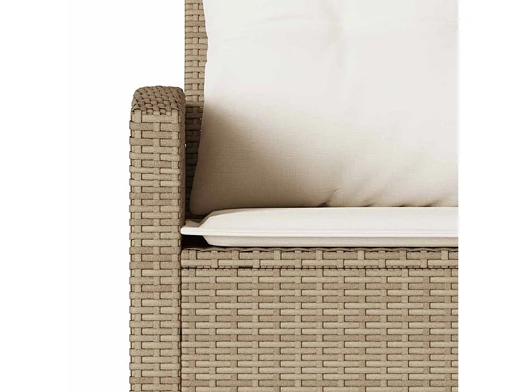 Canapés en forme de L avec coussins beige résine tressée