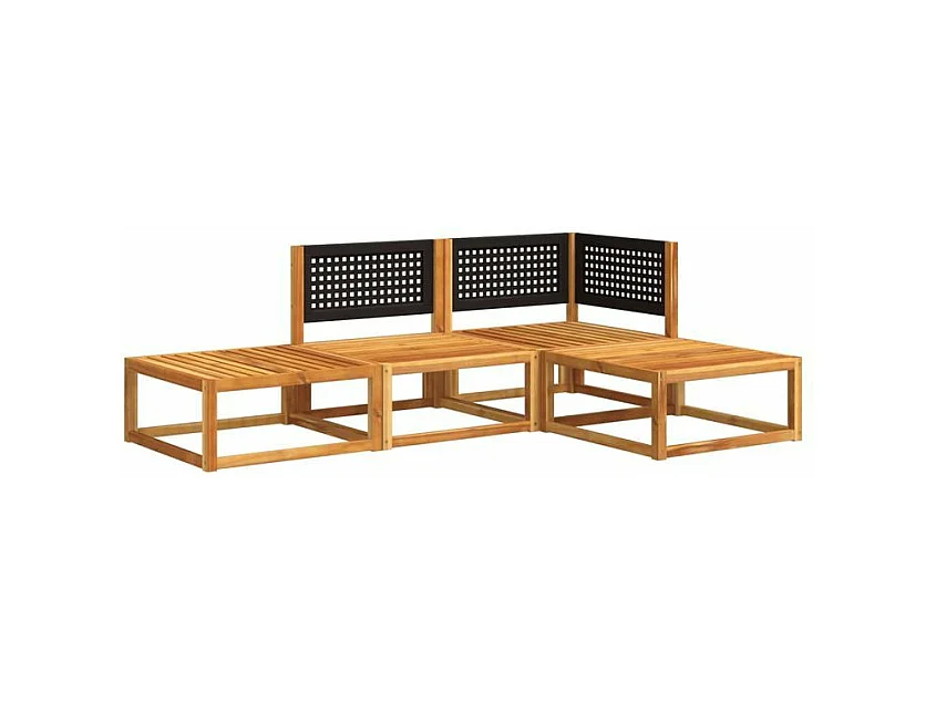 Salon de jardin avec coussins 4 pcs bois d'acacia massif