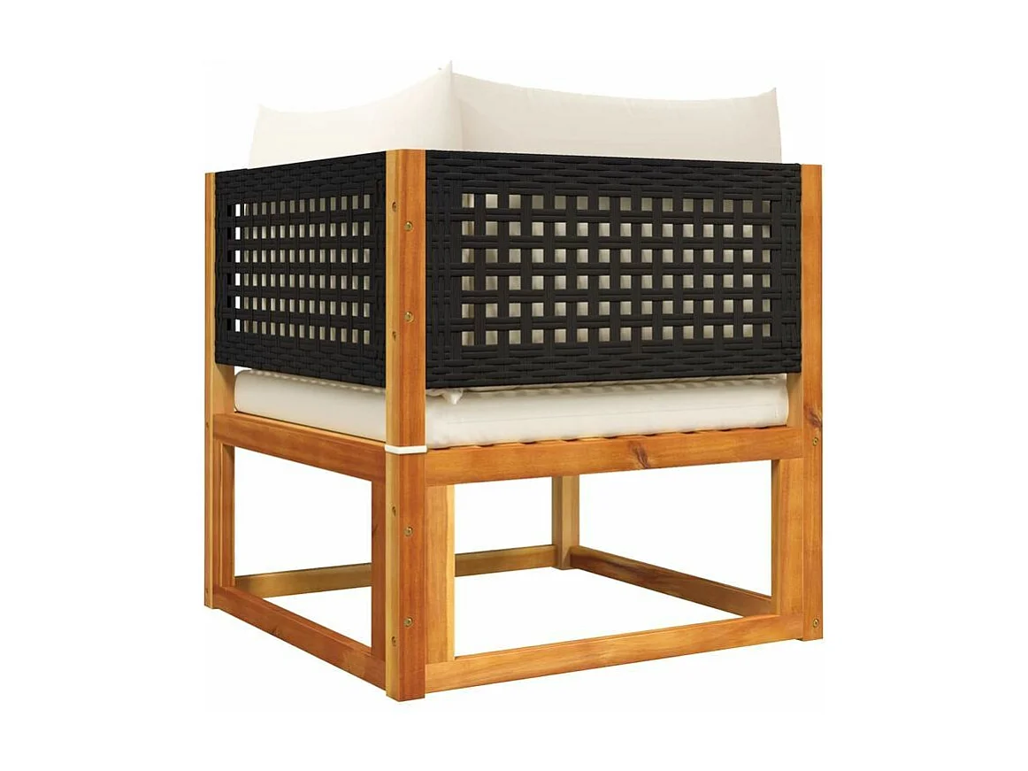 Salon de jardin avec coussins 4 pcs bois d'acacia massif