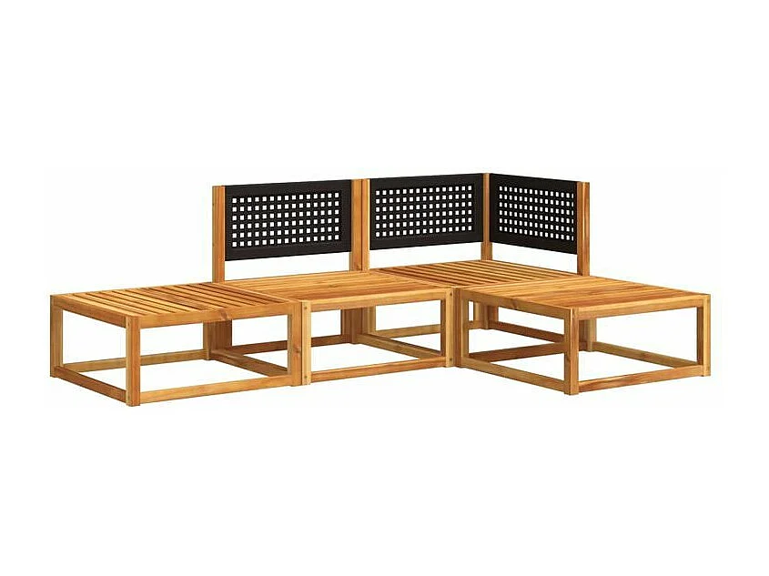 Salon de jardin avec coussins 4 pcs bois d'acacia massif