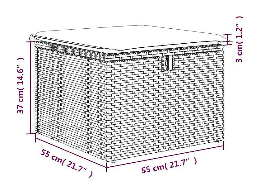 Salon de jardin avec coussins 2pcs marron résine tressée acacia