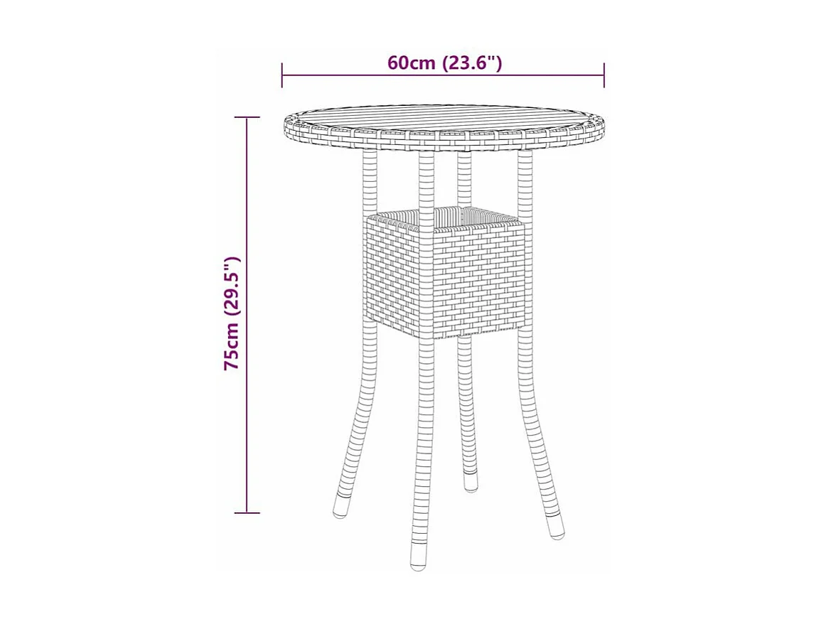 Salon de jardin 5 pcs Résine tressée Marron