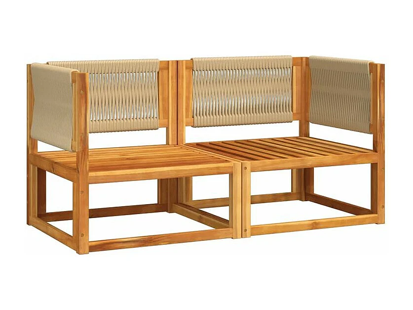 Canapés d'angle de jardin et coussins 2pcs bois massif d'acacia