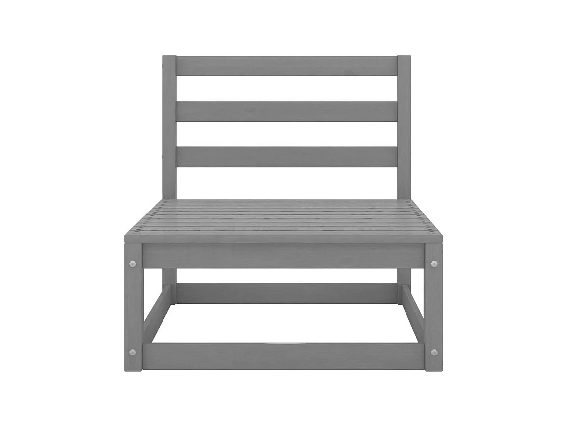 Salon de jardin 3 pcs gris bois de pin massif