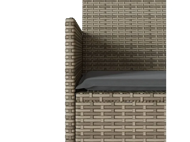 Canapé de jardin 2 places avec table et coussins résine tressée