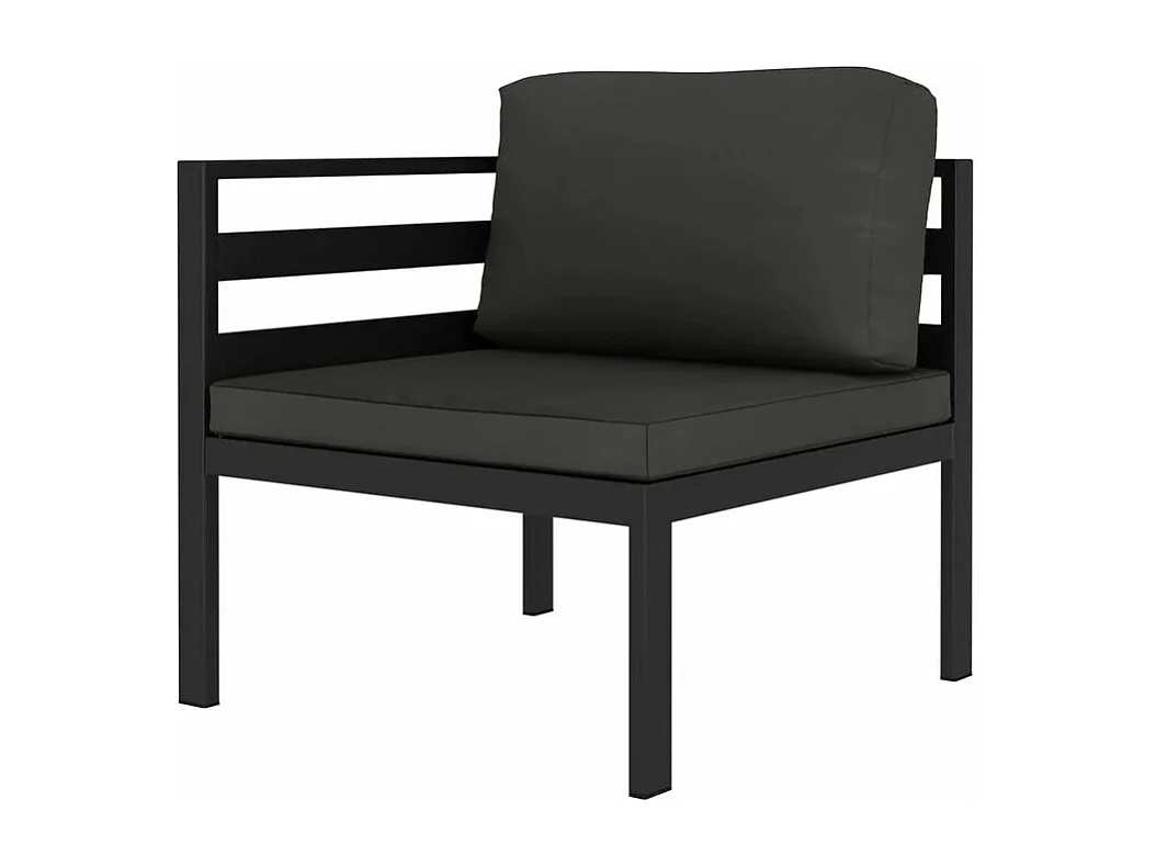 Salon de jardin 10 pcs avec coussins Aluminium Anthracite