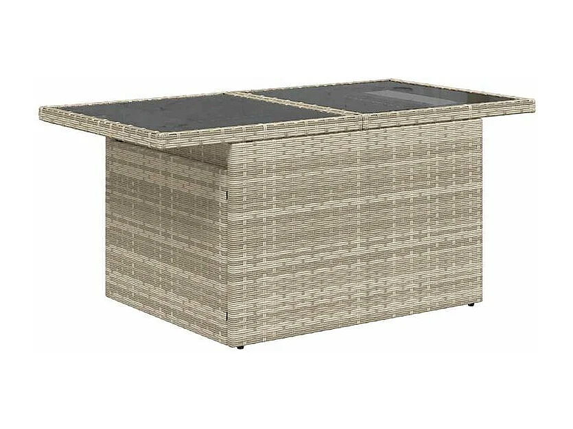 Salon de jardin 8 pcs avec coussins gris clair résine tressée