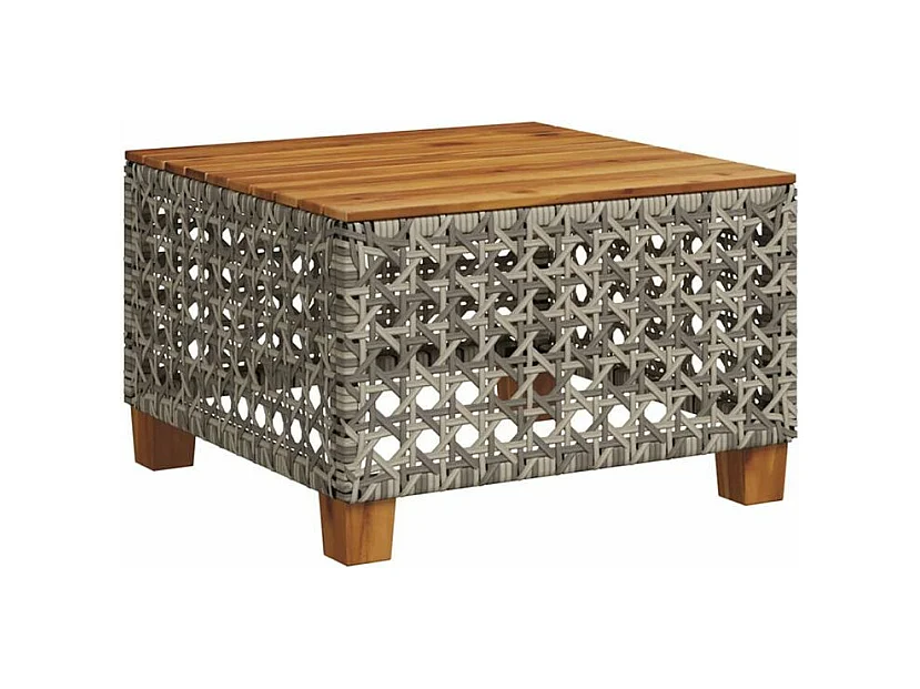 Salon de jardin avec coussins 7 pcs gris résine tressée