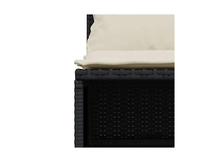 Salon de jardin 5 pcs avec coussins noir résine tressée