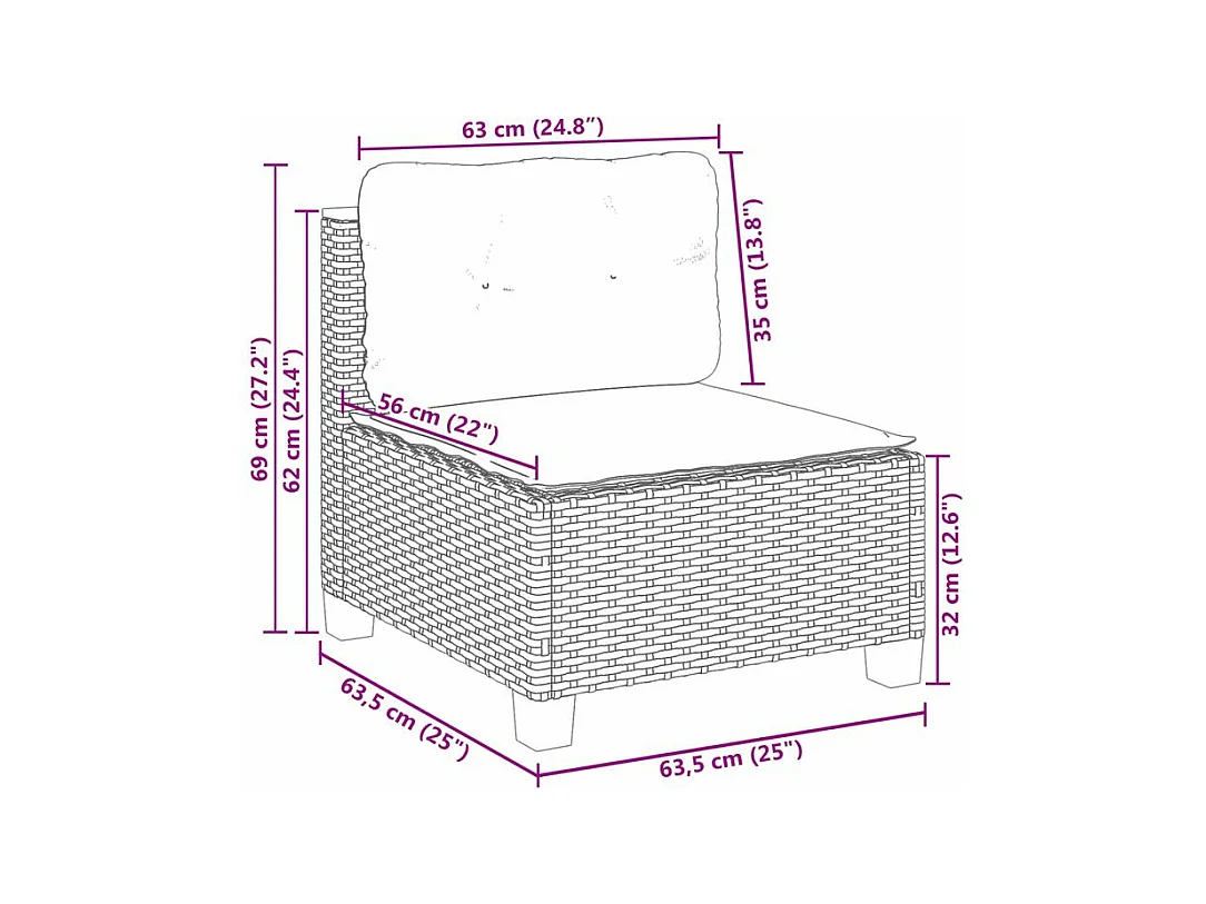 Salon de jardin 5 pcs avec coussins noir résine tressée