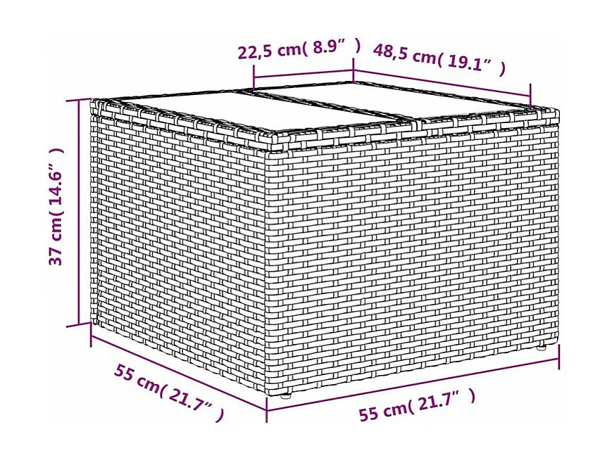 Salon de jardin avec coussins 14 pcs marron résine tressée