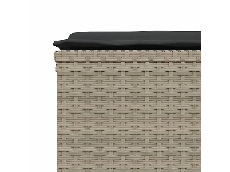 Salon de jardin 5 pcs avec coussins gris clair résine tressée