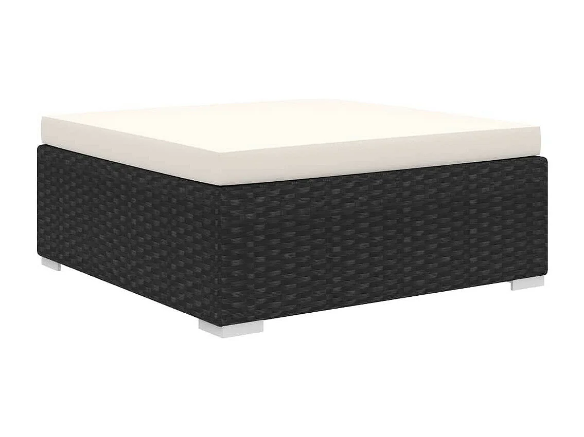 Salon de jardin 11 pcs avec coussins Résine tressée Noir 19