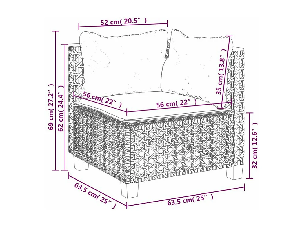 Salon de jardin 5 pcs avec coussins gris résine tressée