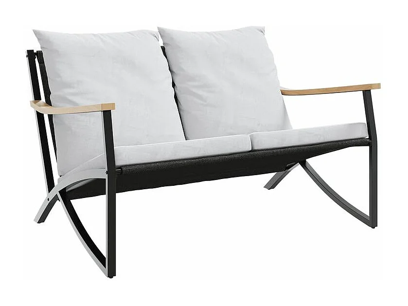 Ensemble de meubles de balcon avec coussins 5 pcs noir acier