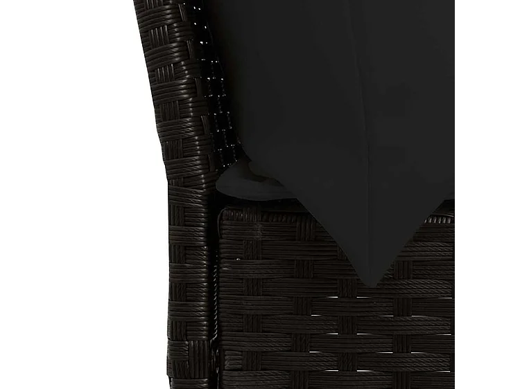 Ensemble à manger de jardin 4 pcs avec coussins noir