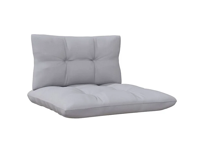 Salon de jardin 3 pcs avec coussins gris bois de pin