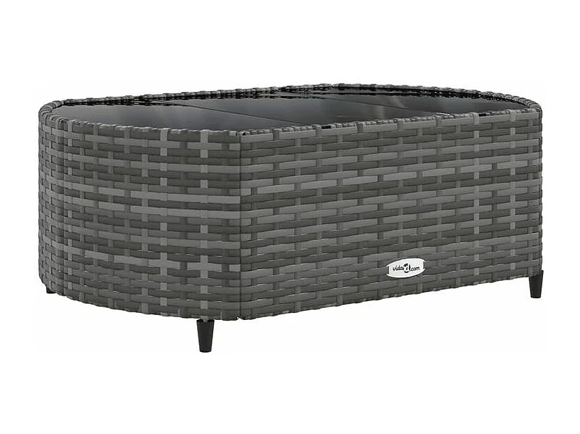 Salon de jardin avec coussins 7 pcs gris résine tressée