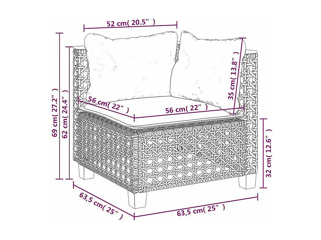 Salon de jardin avec coussins 6 pcs beige résine tressée