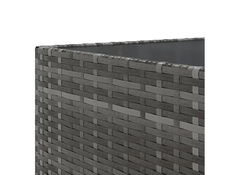 Salon de jardin 7 pcs avec coussins Gris Résine tressée