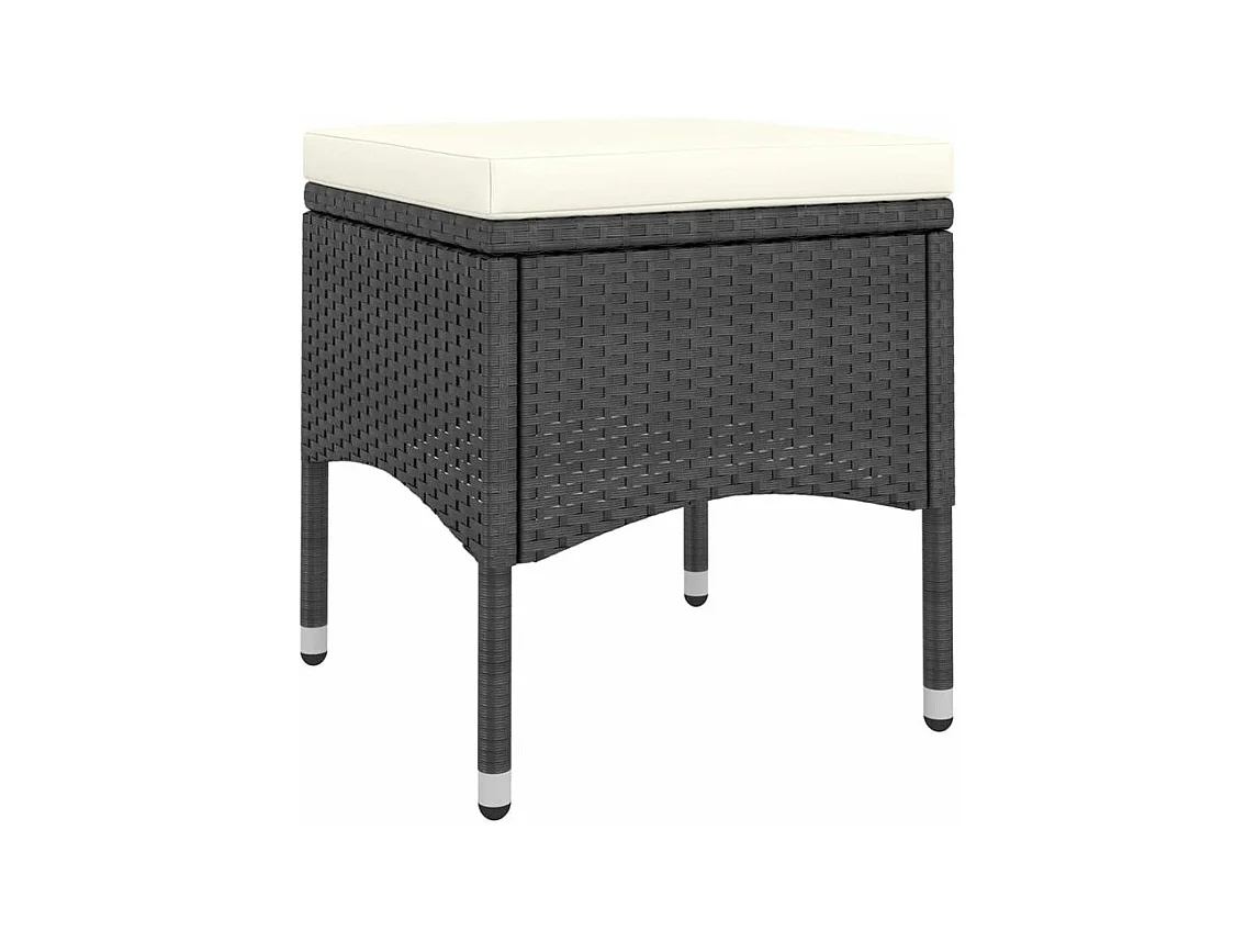 Ensemble à dîner de jardin 5 pcs Résine tressée et acacia Noir