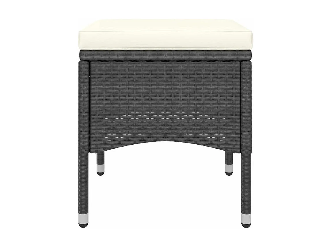 Ensemble à dîner de jardin 5 pcs Résine tressée et acacia Noir