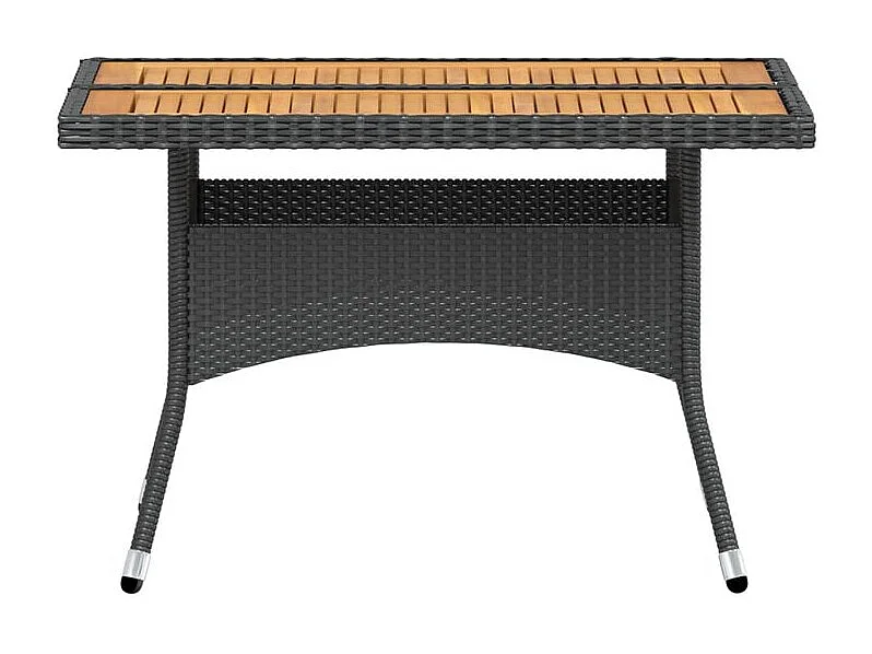 Ensemble à dîner de jardin 5 pcs Résine tressée et acacia Noir