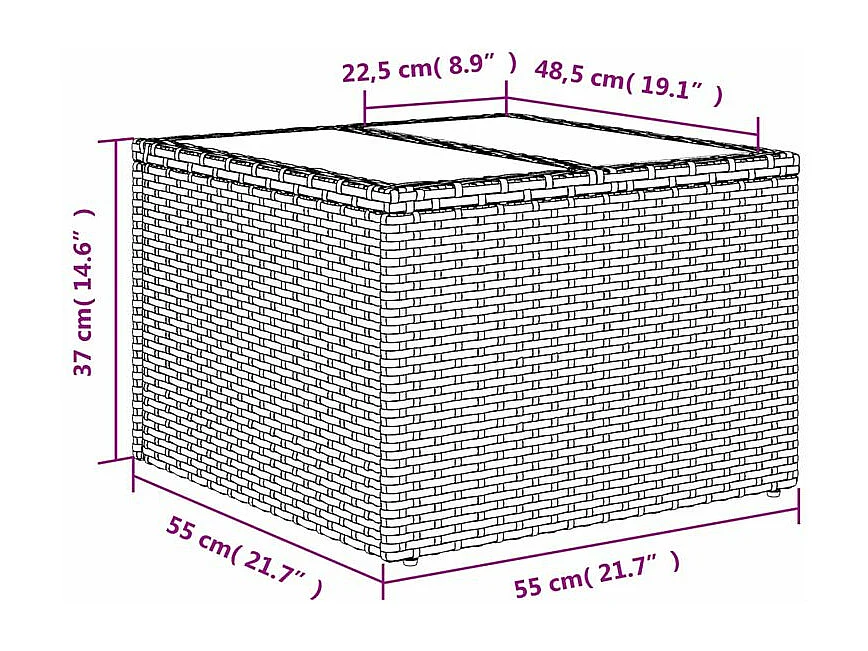 Salon de jardin avec coussins 7 pcs gris clair résine tressée