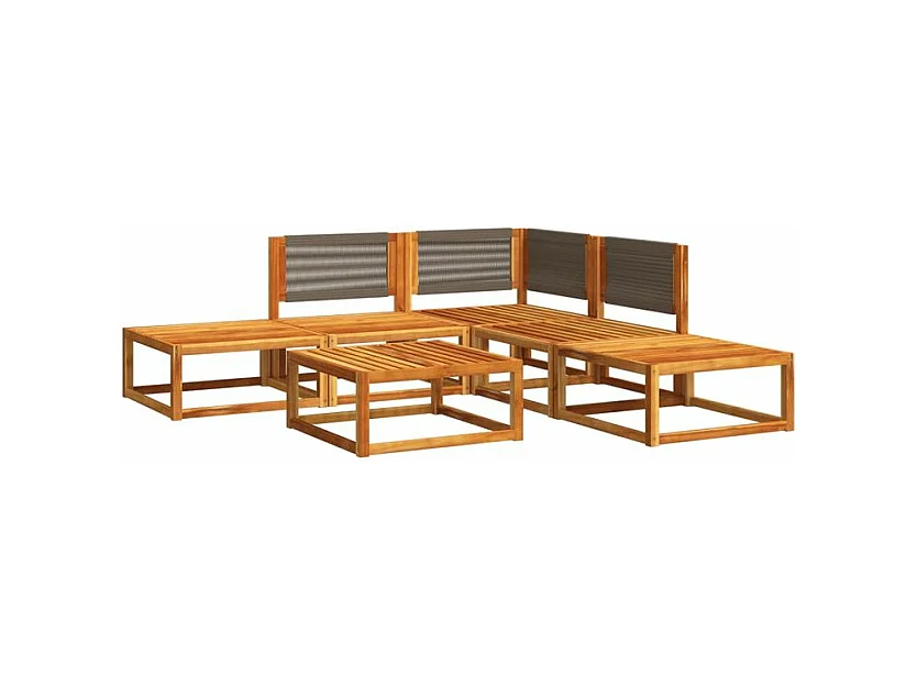 Salon de jardin avec coussins 6 pcs bois d'acacia solide