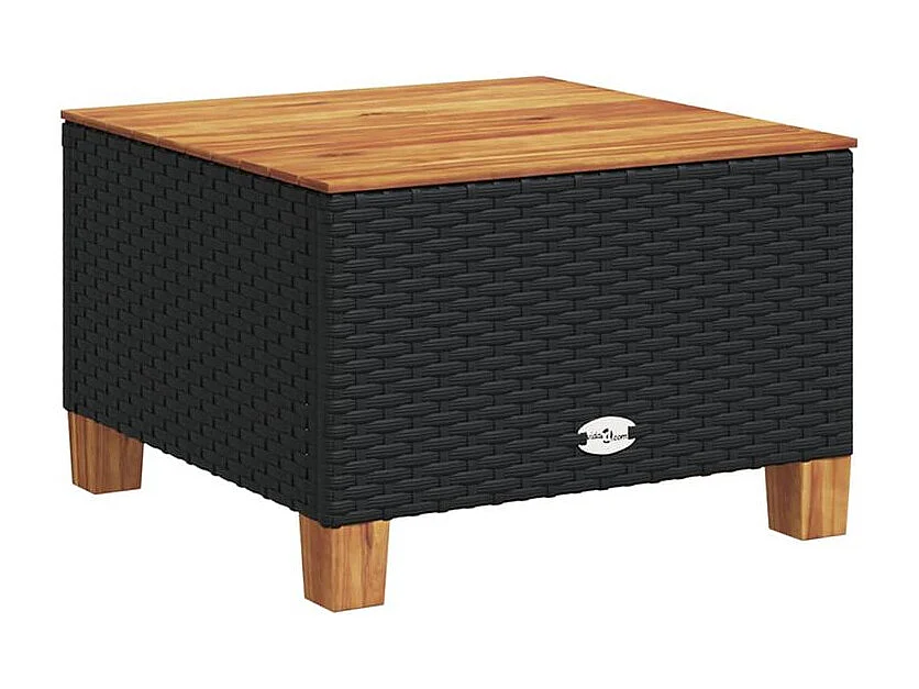 Salon de jardin 7 pcs avec coussins noir résine tressée