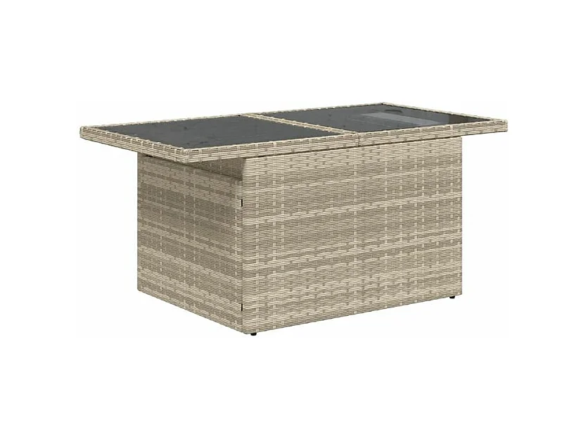 Salon de jardin avec coussins 10 pcs gris clair résine tressée