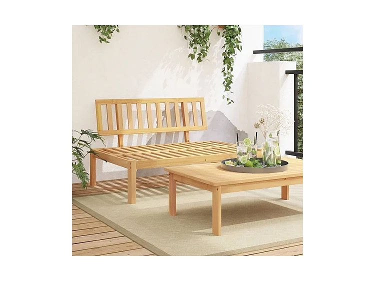 Canapé central palette de jardin bois massif d'acacia