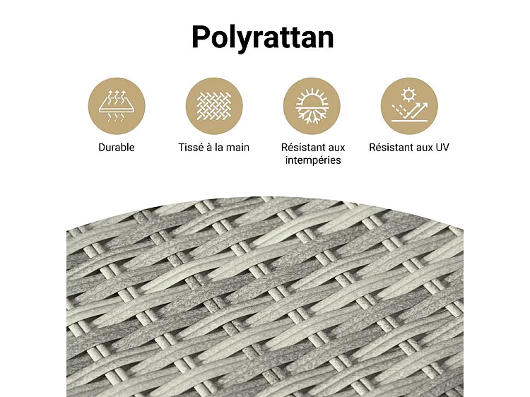 Salon de jardin avec coussins 13 pcs gris clair résine tressée