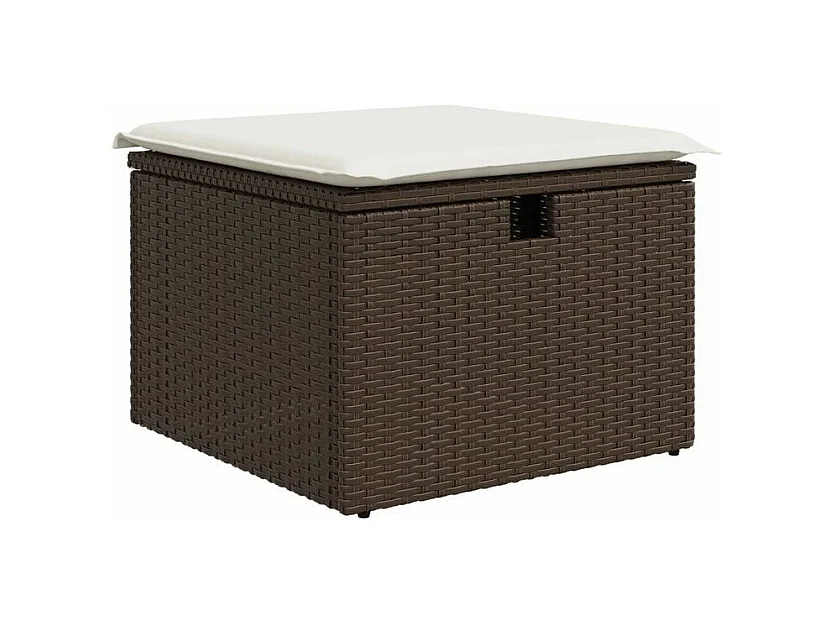 Salon de jardin avec coussins 6 pcs marron résine tressée