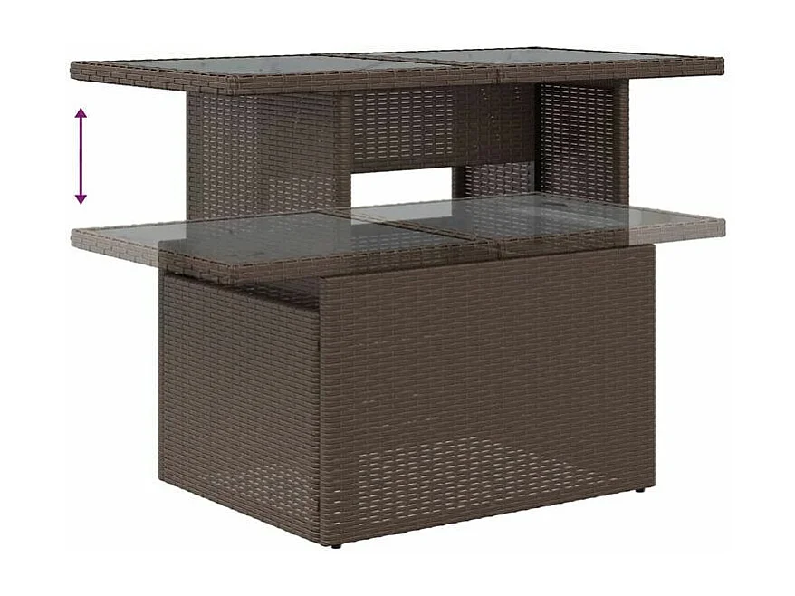 Salon de jardin avec coussins 6 pcs marron résine tressée