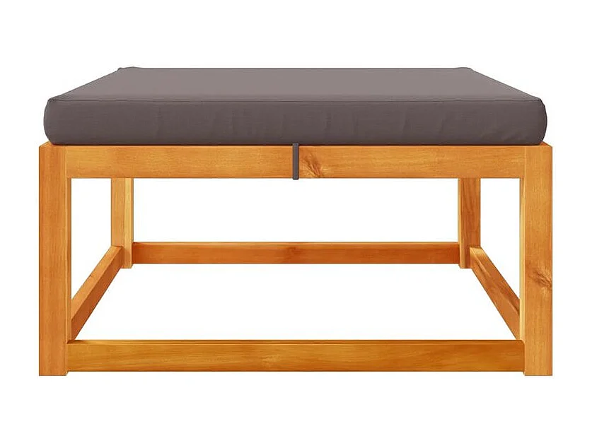 Repose-pied de jardin avec coussins bois massif d'acacia