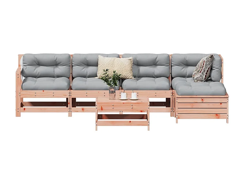 Salon de jardin 6 pcs bois massif sapin de douglas