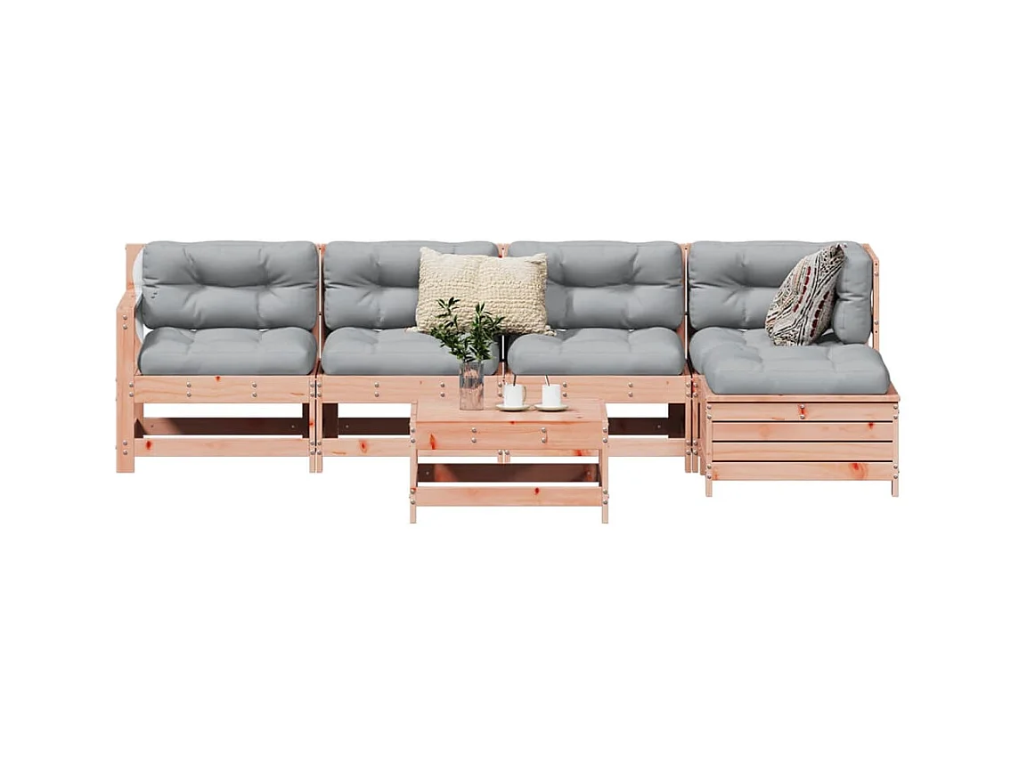 Salon de jardin 6 pcs bois massif sapin de douglas