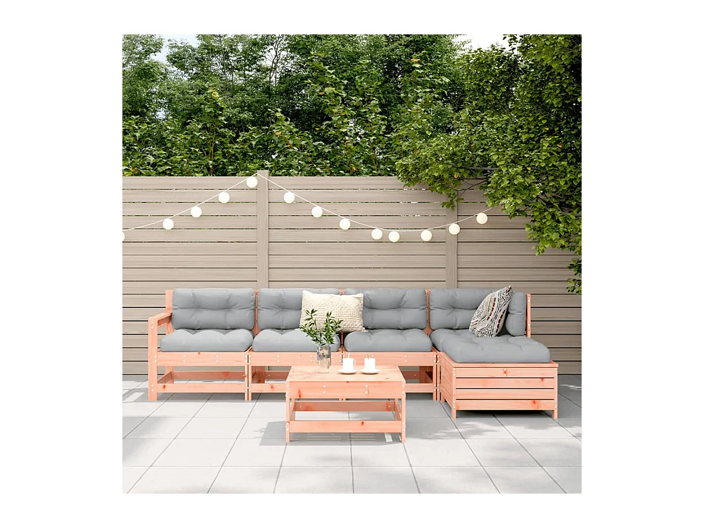 Salon de jardin 6 pcs bois massif sapin de douglas