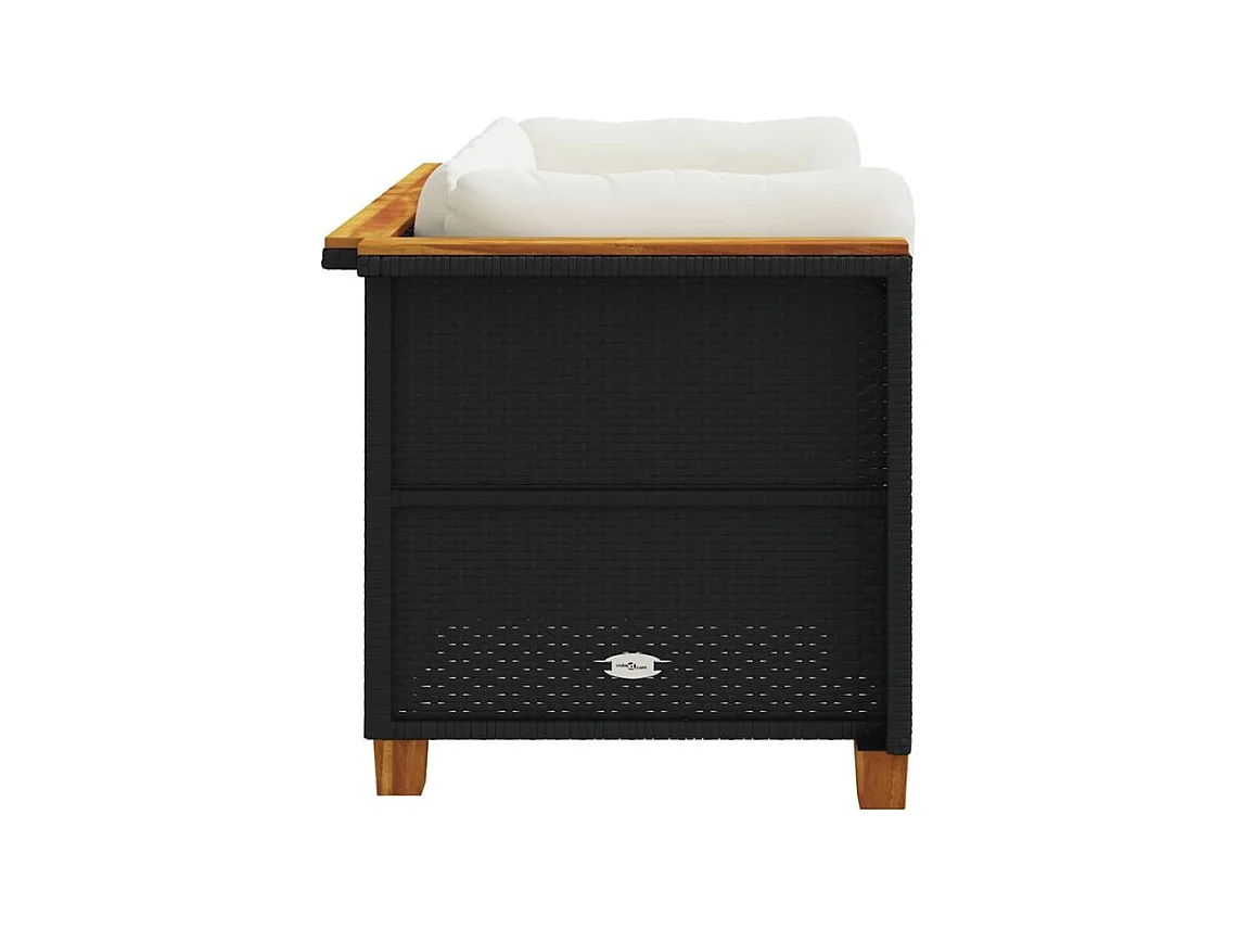 Canapés d'angle de jardin et coussins 2 pcs noir résine tressée