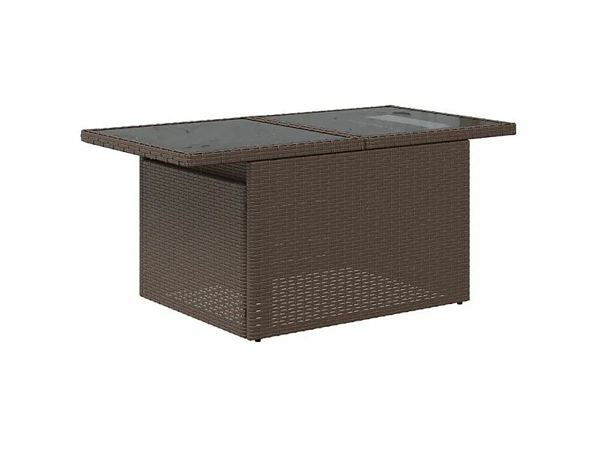 Salon de jardin avec coussins 7 pcs marron résine tressée