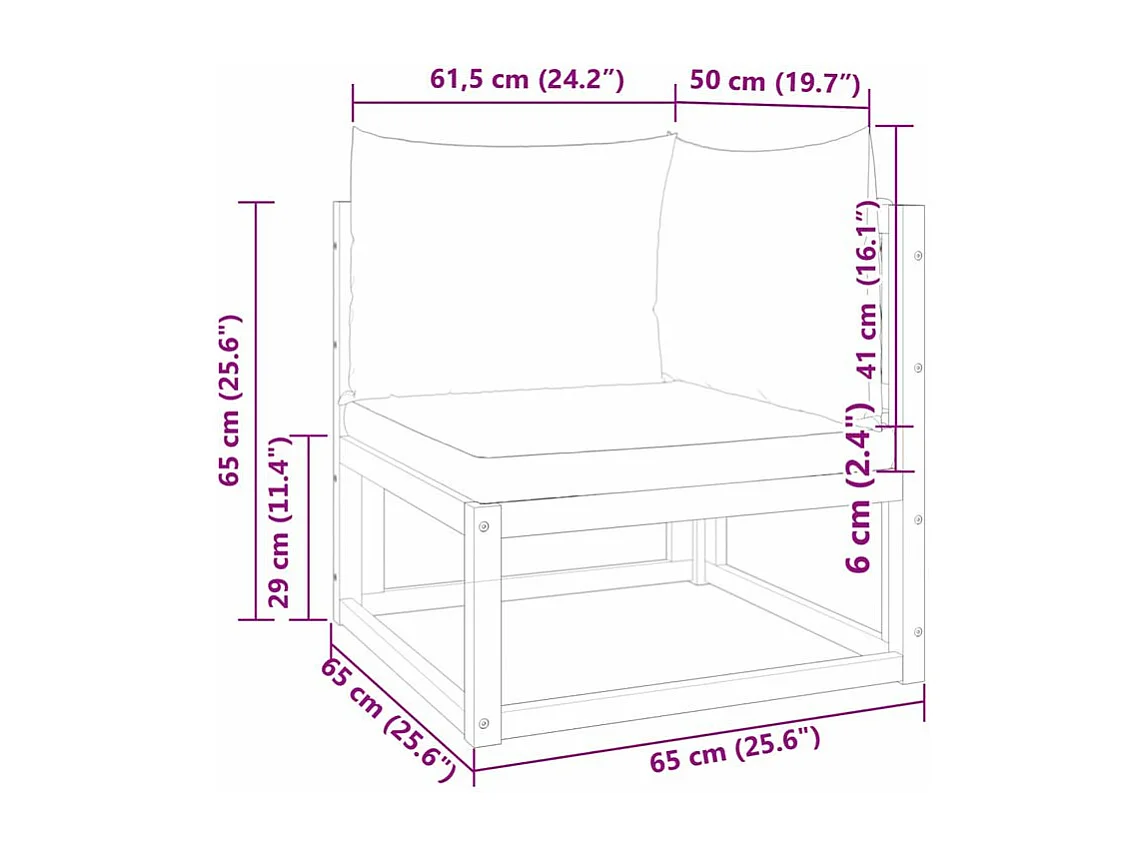 Canapé d'angle de jardin avec coussins bois massif d'acacia