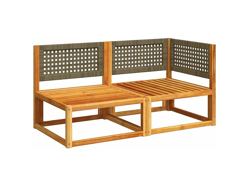 Canapé de jardin avec coussins 2 places bois massif d'acacia