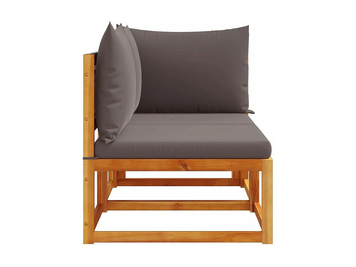 Canapé de jardin avec coussins 2 places bois massif d'acacia