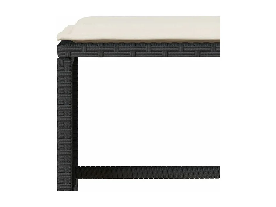 Salon de jardin 6 pcs avec coussins noir résine tressée