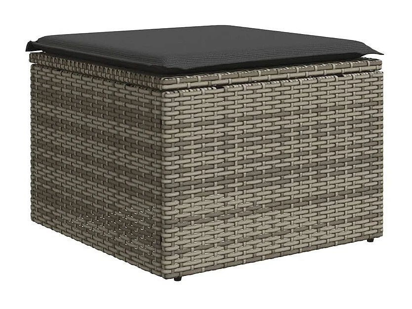 Salon de jardin 6 pcs avec coussins gris résine tressée