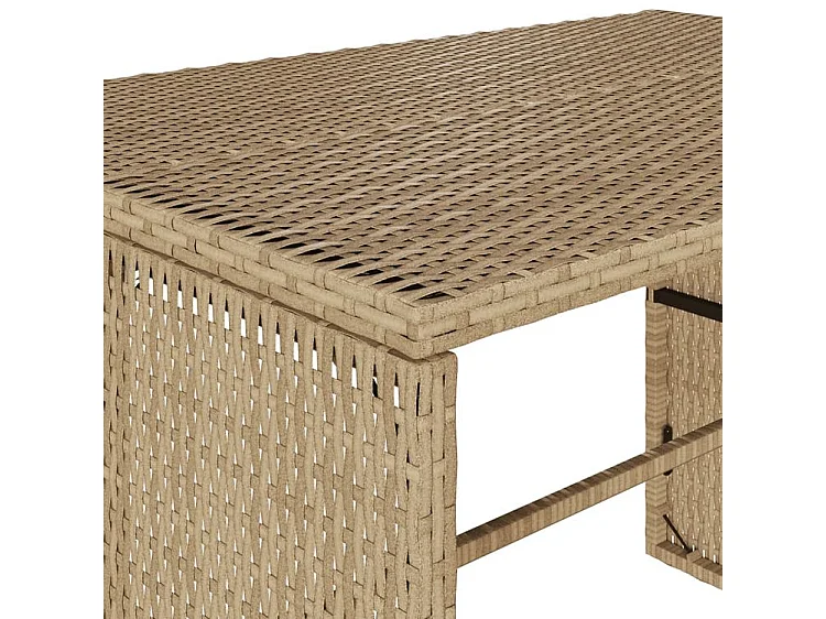 Ensemble à manger de jardin et coussins 3 pcs Beige poly rotin