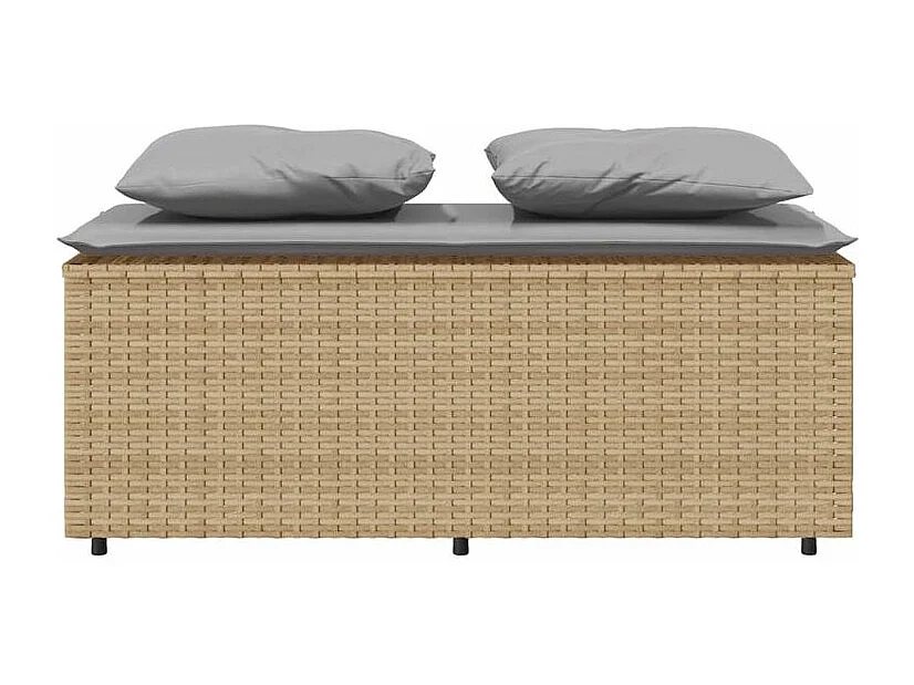 Ensemble à manger de jardin et coussins 3 pcs Beige poly rotin