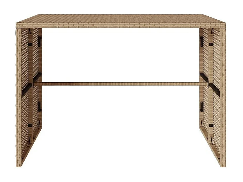 Ensemble à manger de jardin et coussins 3 pcs Beige poly rotin